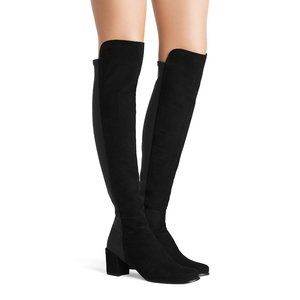 Stuart Weitzman City Block Boot Black Suede 6.5 NEW